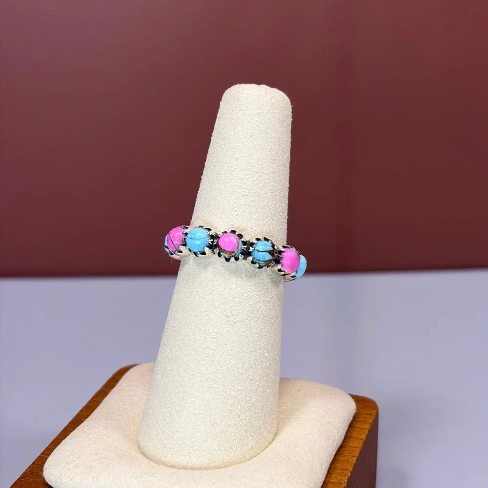 925 Sterling Silver Kingman Cotton Candy Eternity Ring